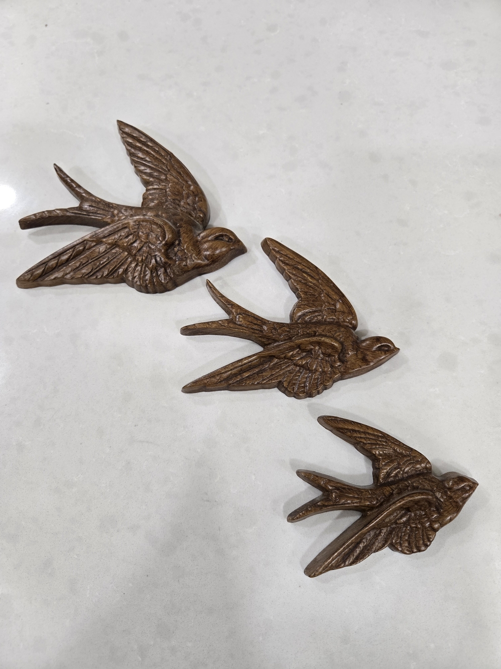 3 Vintage Burwood Swallows 1983 Wall Hangings Bird Art